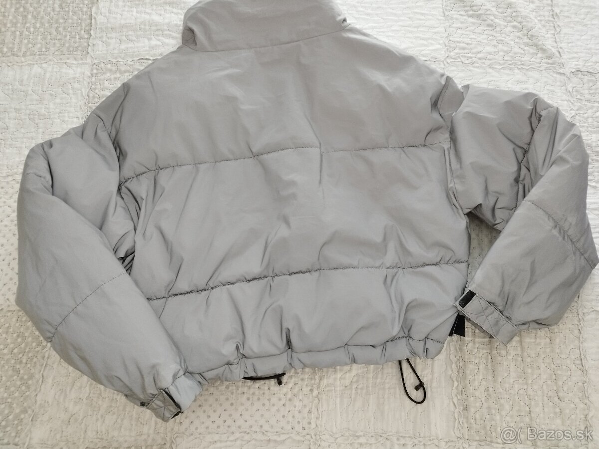 Dámska strieborná reflexná bunda M/38 Pull&Bear - 4