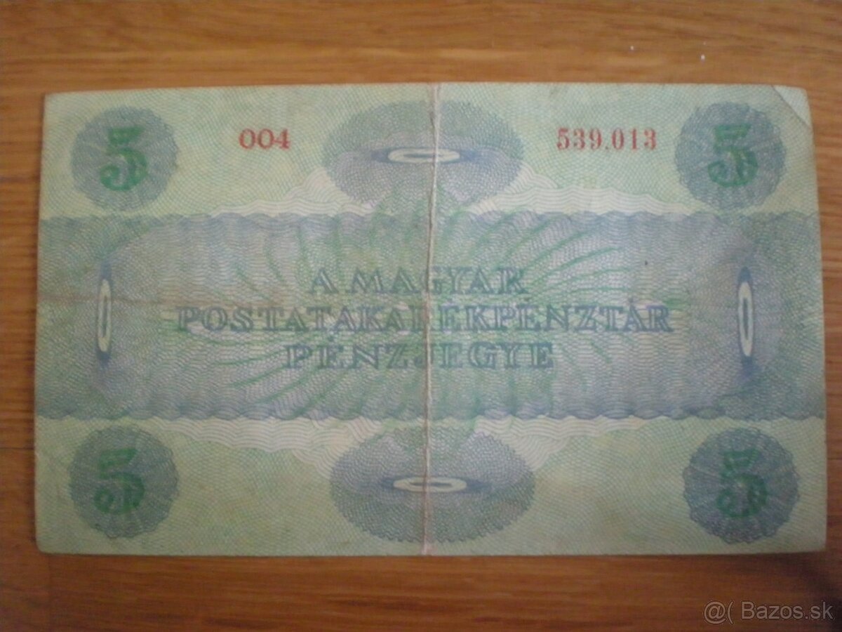 Bankovky 20 korún z roku 1913; 5 korún z roku 1919 - 4