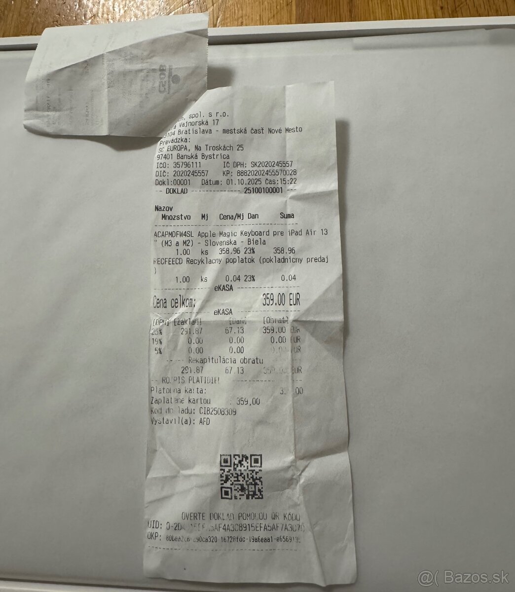 Apple Magic Keyboard pre iPad Air 13 biela - 4