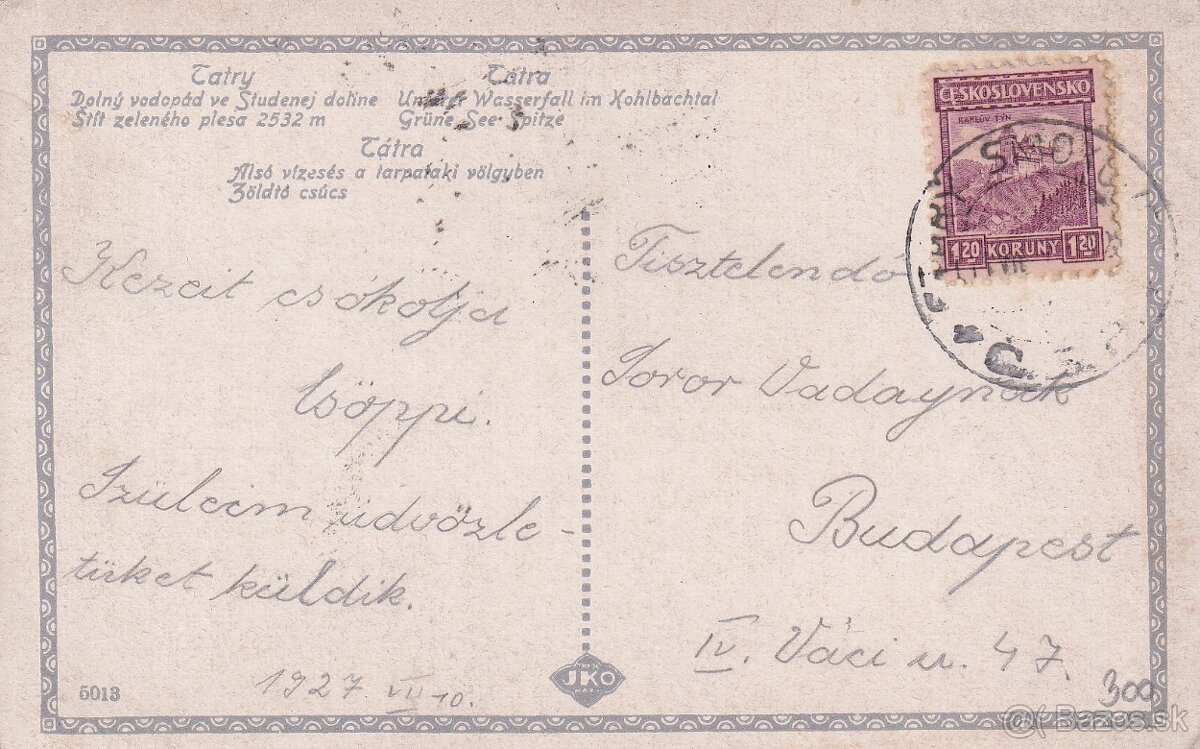 Staré pohľadnice Vysoké Tatry, kolorované - 4