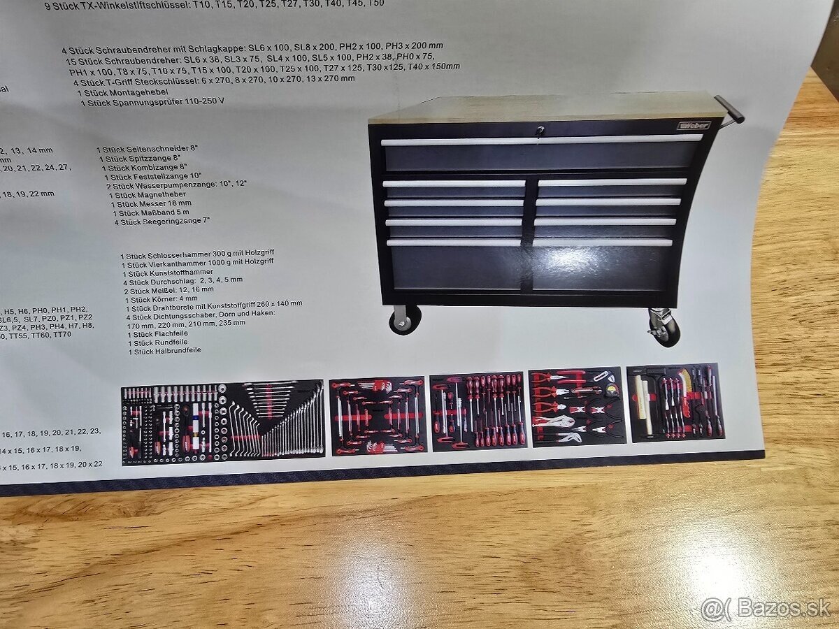 Dielensky vozík s náradím 298ks WEBER - 4