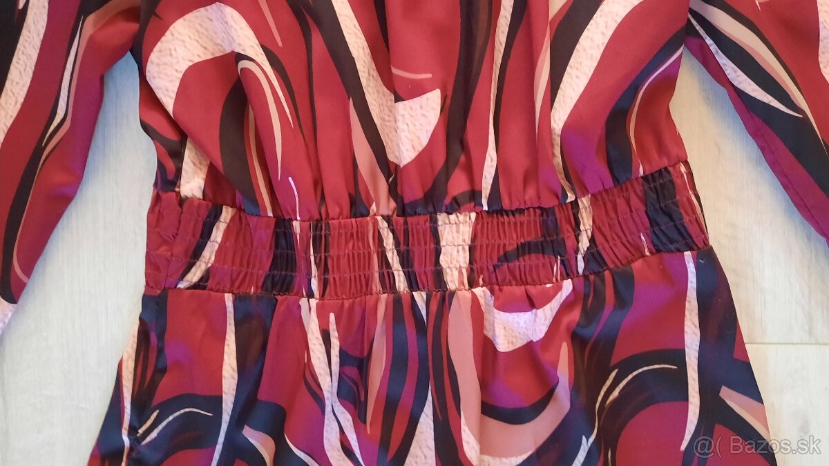 Bordové midi šaty, uni XS, S, M - 4