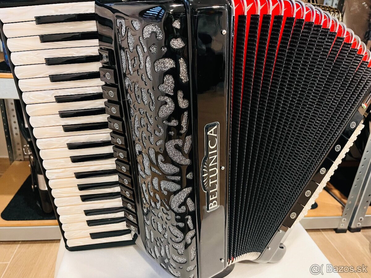 Nový akordeón Beltunica Proffesionall- IV- 96 basový- krásny - 4