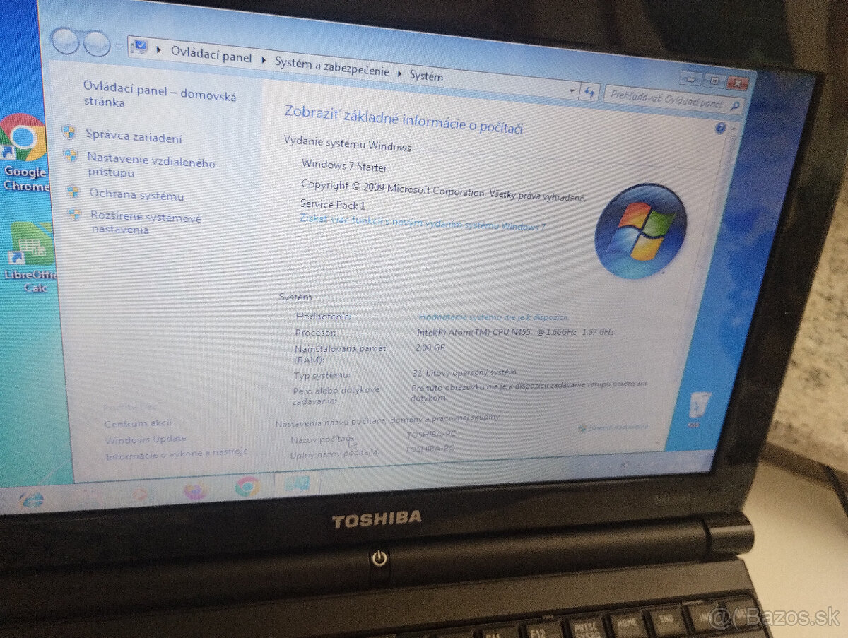 Predám notebook TOSHIBA - 4