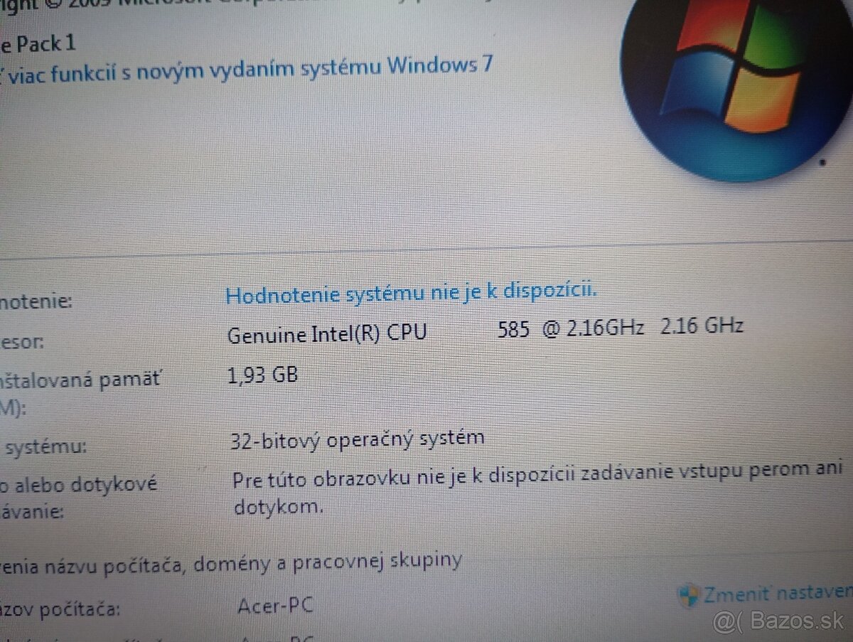 predám notebook ACER EXTENSA 5230 , WINDOWS 7 32bit - 4