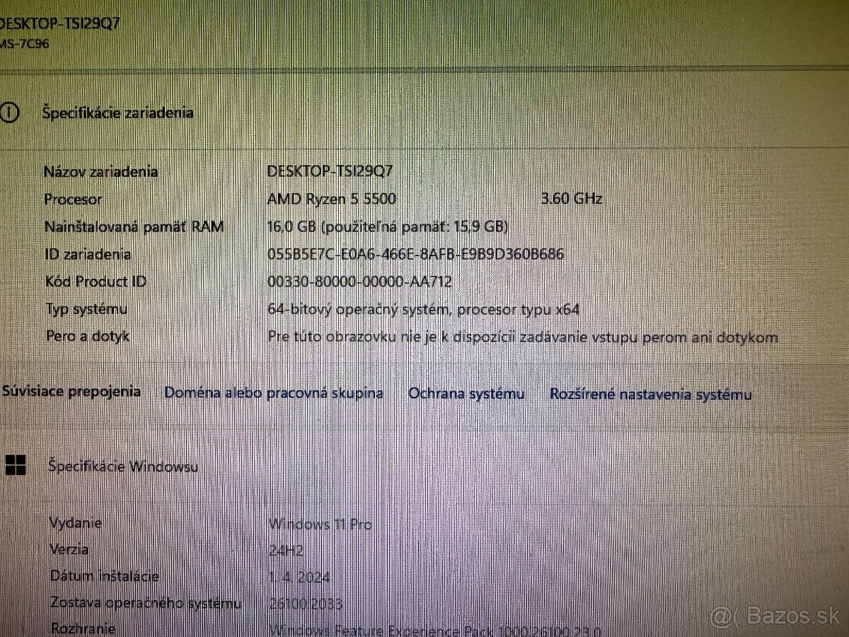 Herný počítač Ryzen 5 5500 / 16 GB / RX 580 8 GB / 250gb SSD - 4
