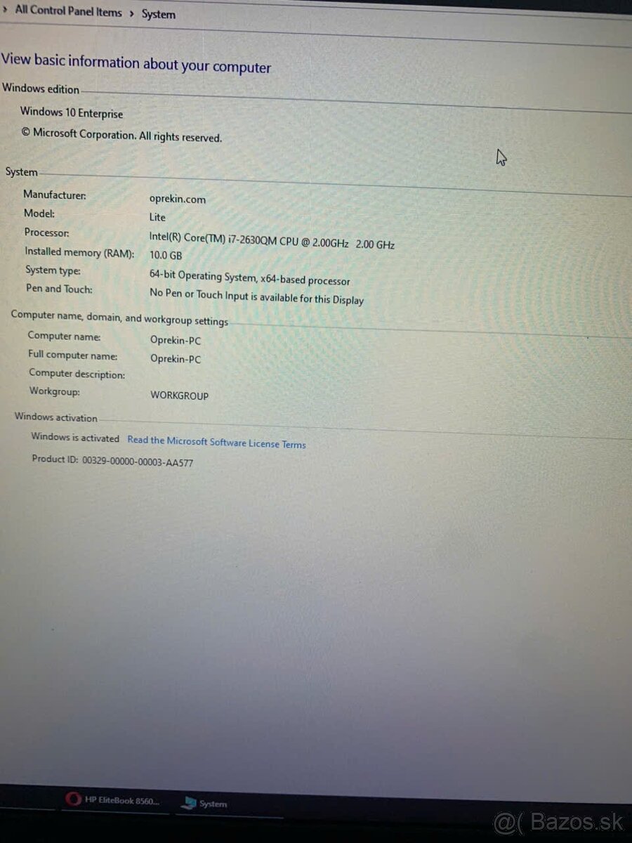 HP ELITEBOOK 8560W i7/10 Gb ram za 35 euro - 4