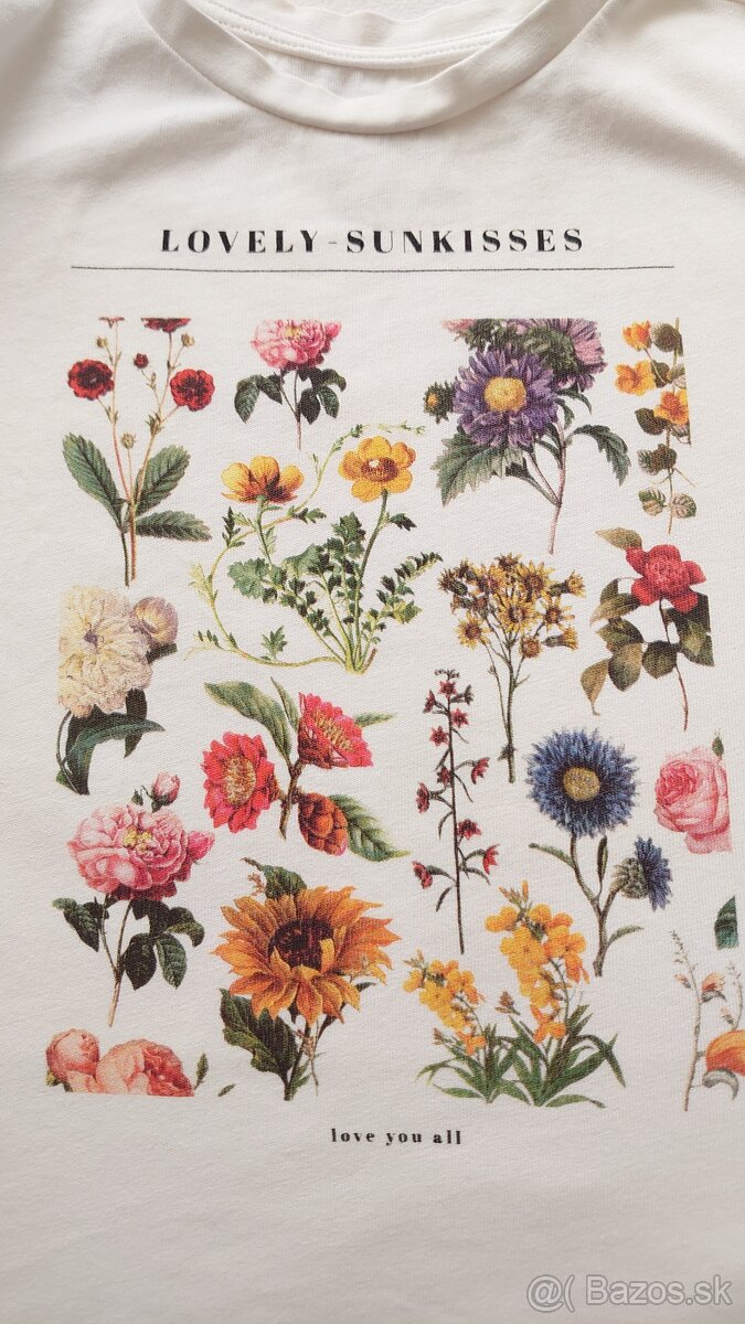 Nádherné kvalitné bavlnené kvietkované tričko značky Next - 4