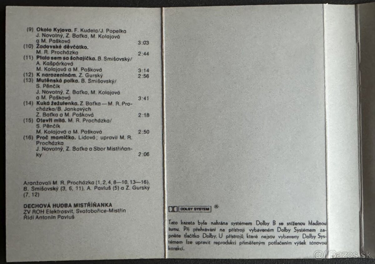 🎶 Mistříňanka - Ze Slovácka (Originálna Audiokazeta) 🎶 - 4
