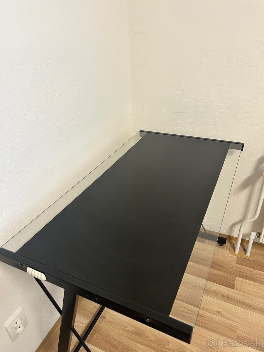 Čierny sklenený písací stôl - 4