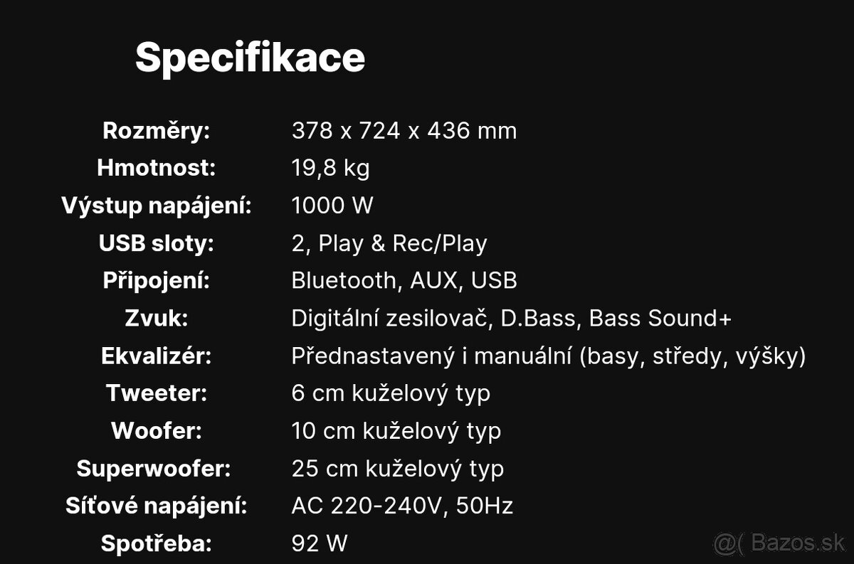 Predám partybox Panasonic SC-CMAX5E 1000WATT - 4