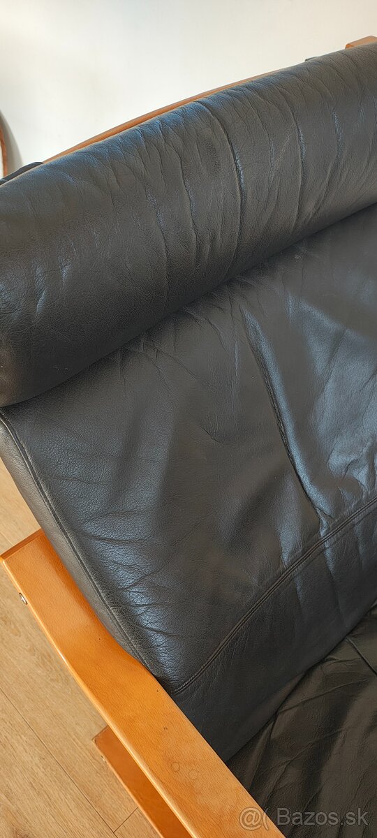 ZĽAVA Málo používané kožené kreslo Poang - najvýhodnejšie - 4