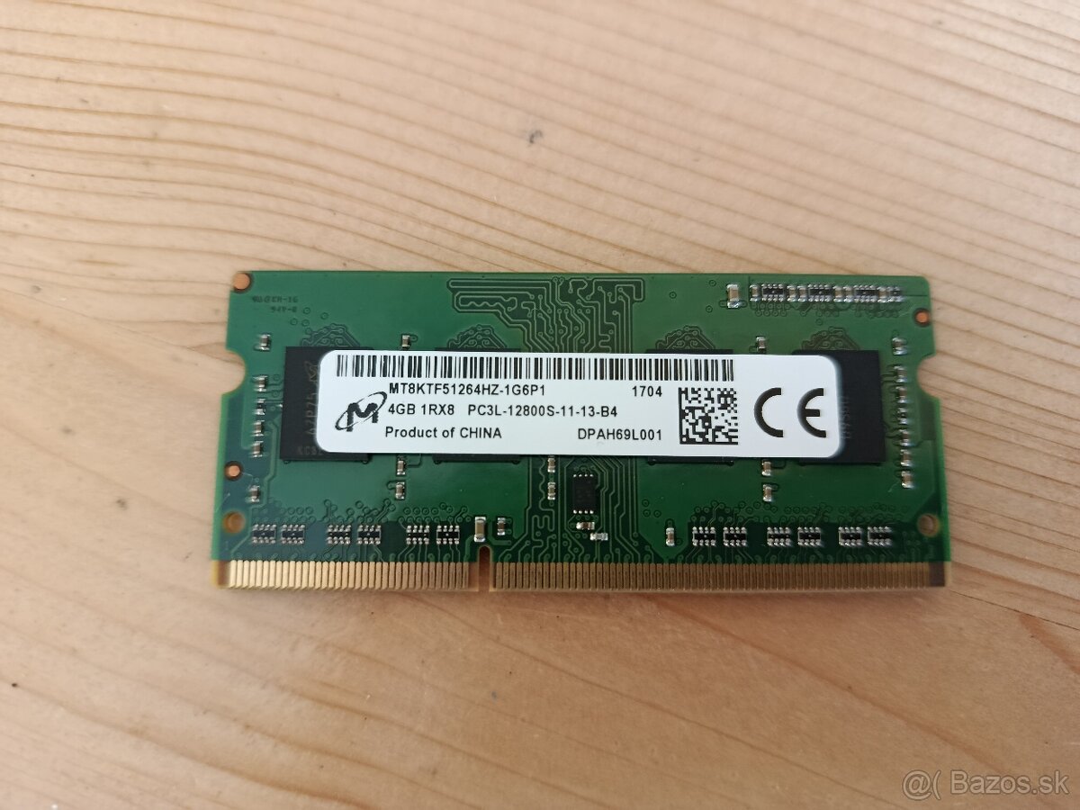 SO-DIMM RAM pamäte 4GB DDR3 a DDR4 - 4