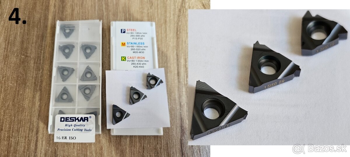 Závitové sústružnícke nože - vonkajšie / stúpanie 0,5-3mm - 4