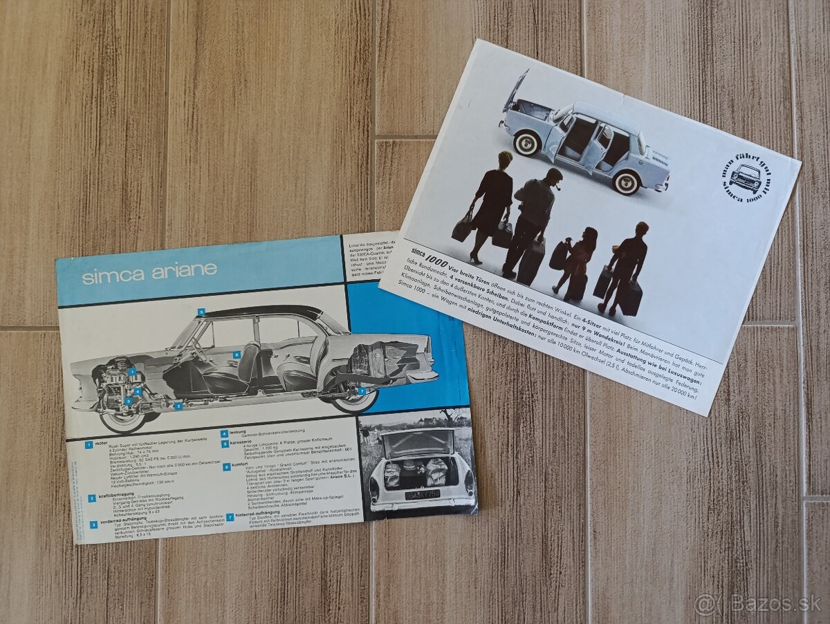 Prospekty Peugeot a Simca 50.-90. léta. - 4