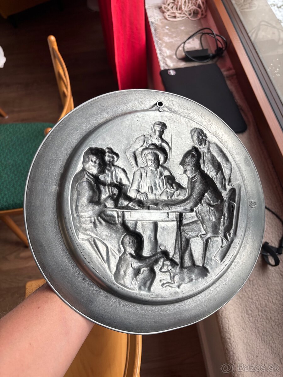 Dekoratívny cínový tanier - 4