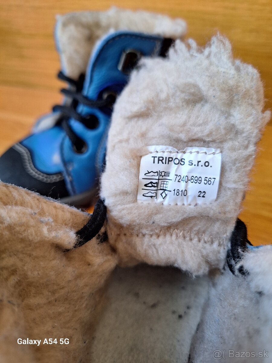 Detské zimné kožené topánky, veľkosť 22 - 4