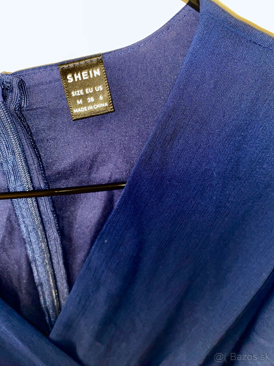 Shein tmavomodre saty velkost M - 4