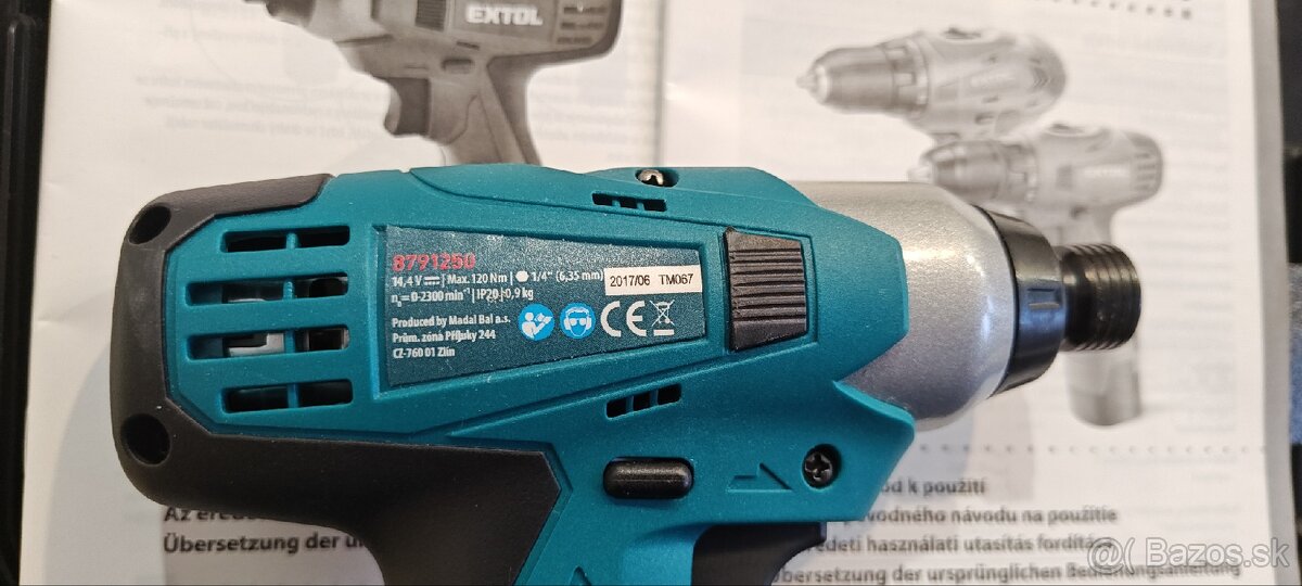 Extol sada / vŕtačka a rázový uťahovač / - 4