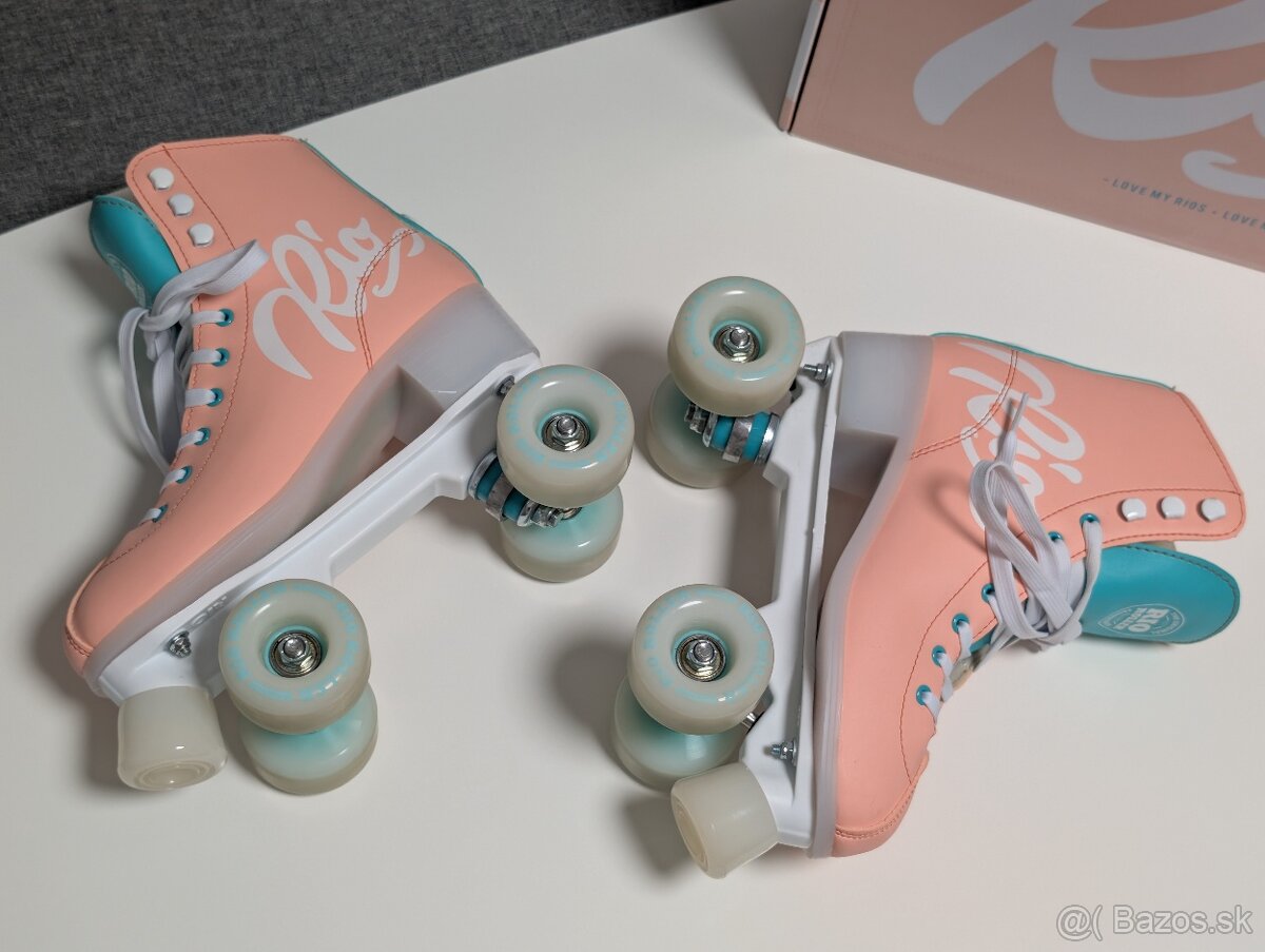 39.5 - Rio Roller Script kolieskové korčule | Peach Green - 4