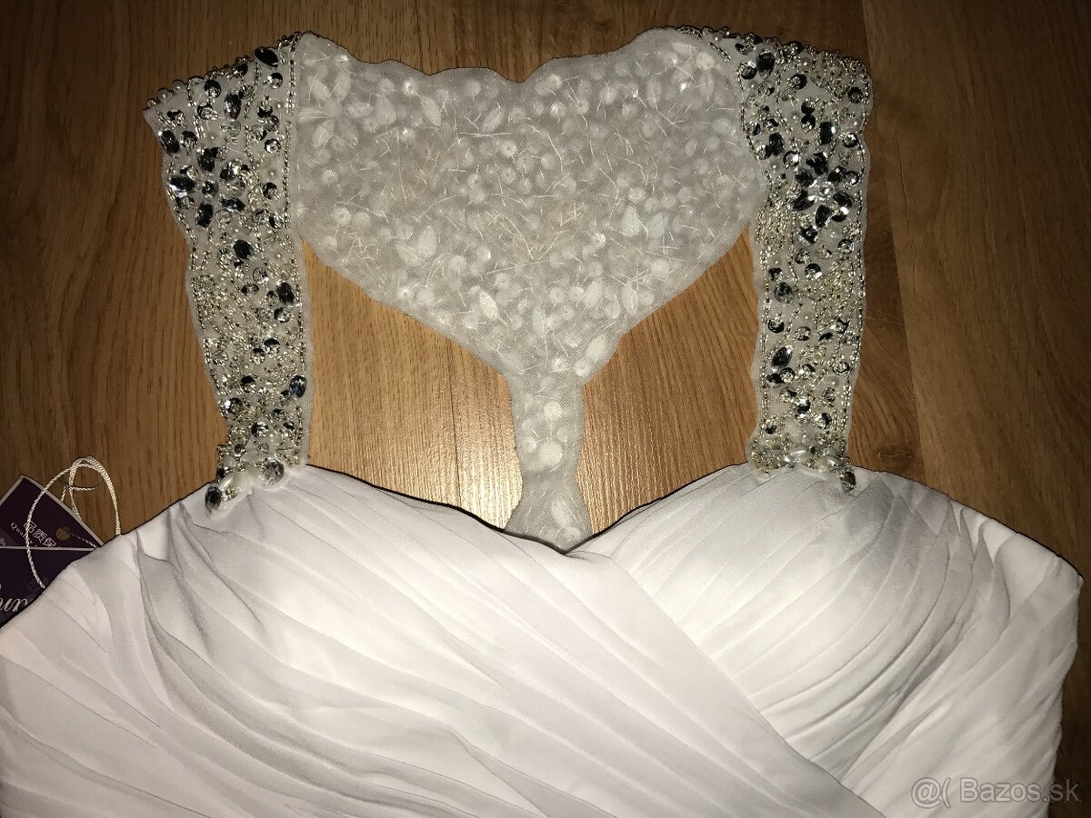 damske nove luxusne svadobne saty s krystalmi - 4