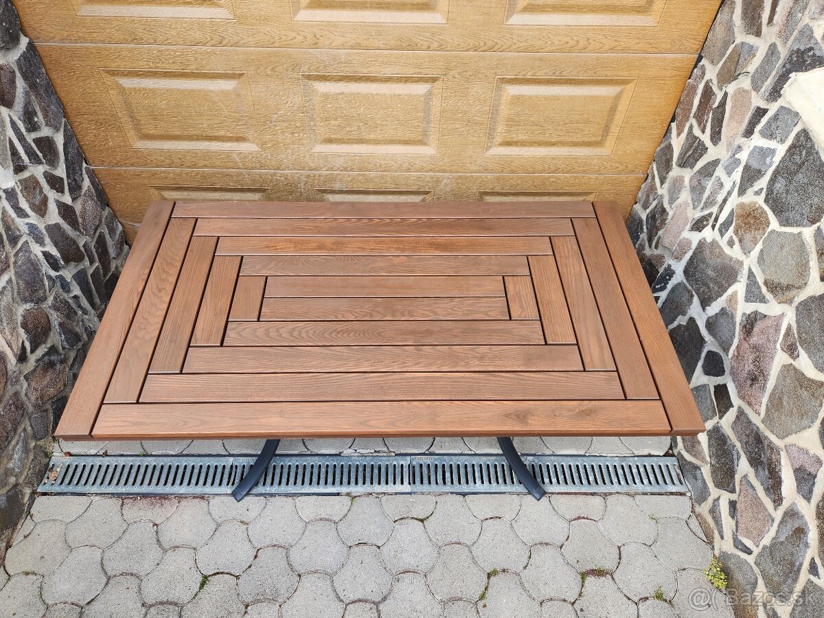 Záhradný drevený stôl na terasu - 4