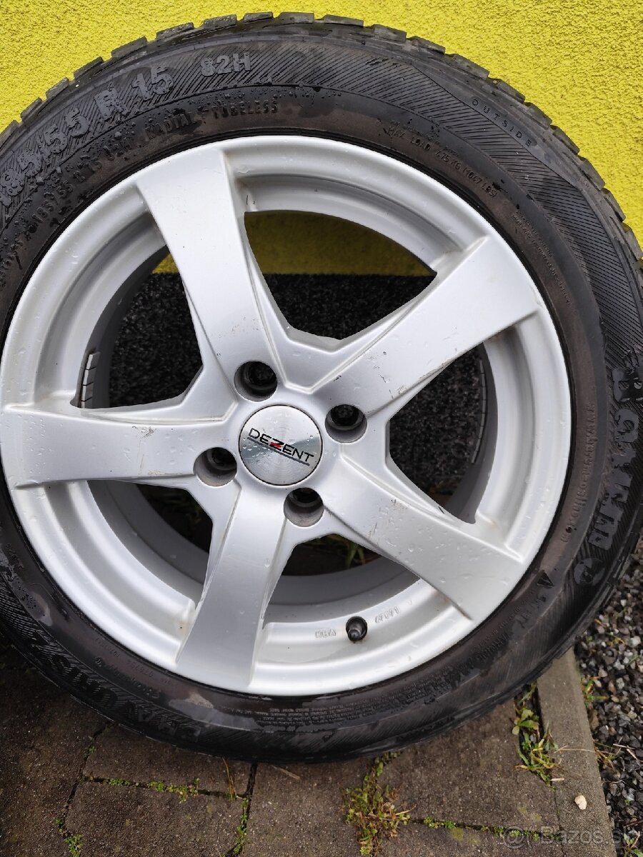 Predám disky Dezent 4x100 R15 +letné pneu. - 4
