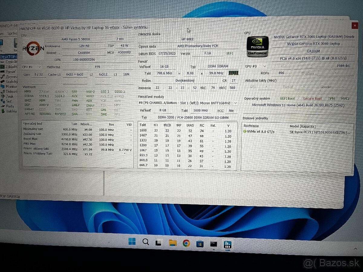 Predám diely na HP Victus 16-e0616nc - 4