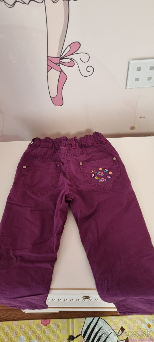 Zateplené dievčenské nohavice 122 - 4