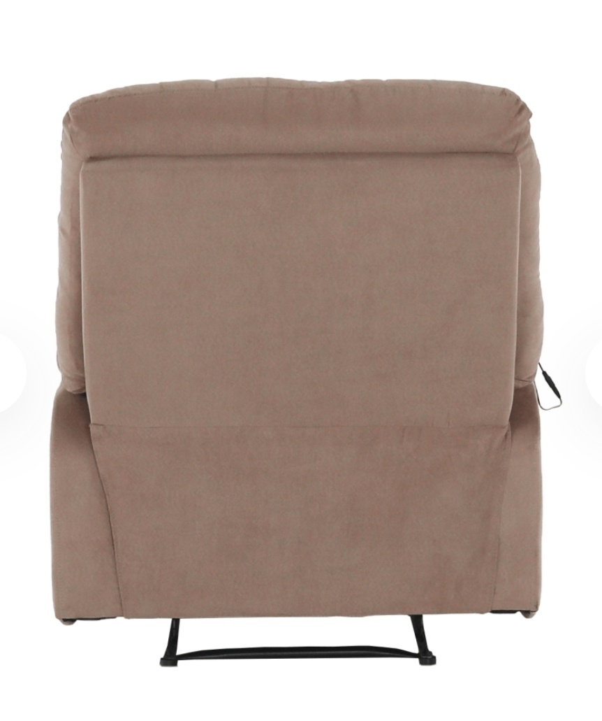 Masážne polohovacie kreslo, sivobéžová Taupe látka, LAMBERT - 4