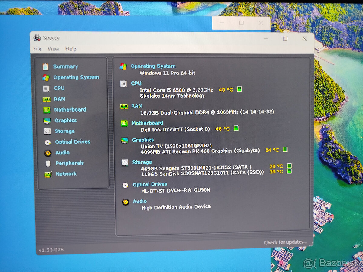 PC Core i5-6500, 16GB, SSD+HDD, RX460 - 4GB, W1 - 4