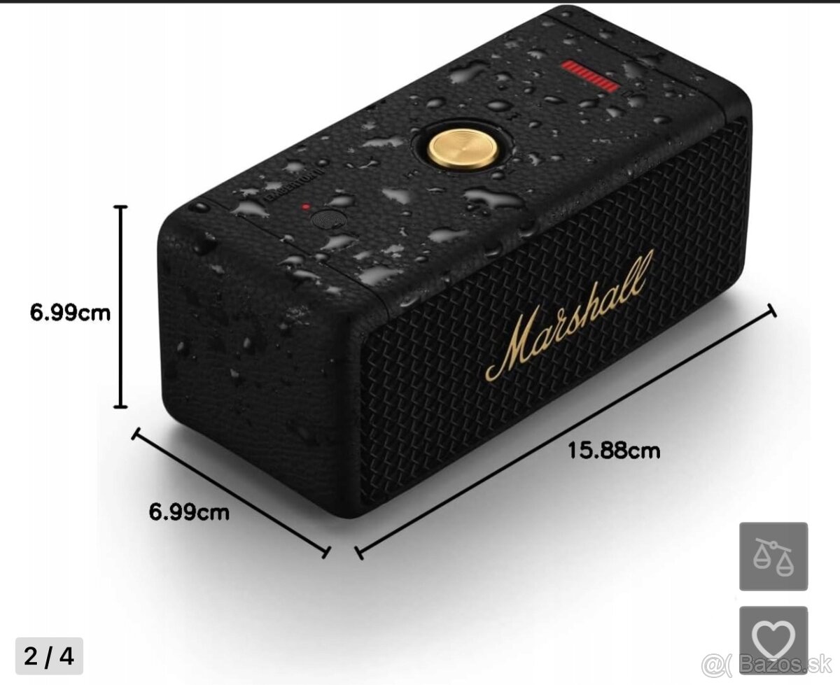 Marshall Emberton II BT - čierno strieborný reproduktor - 4