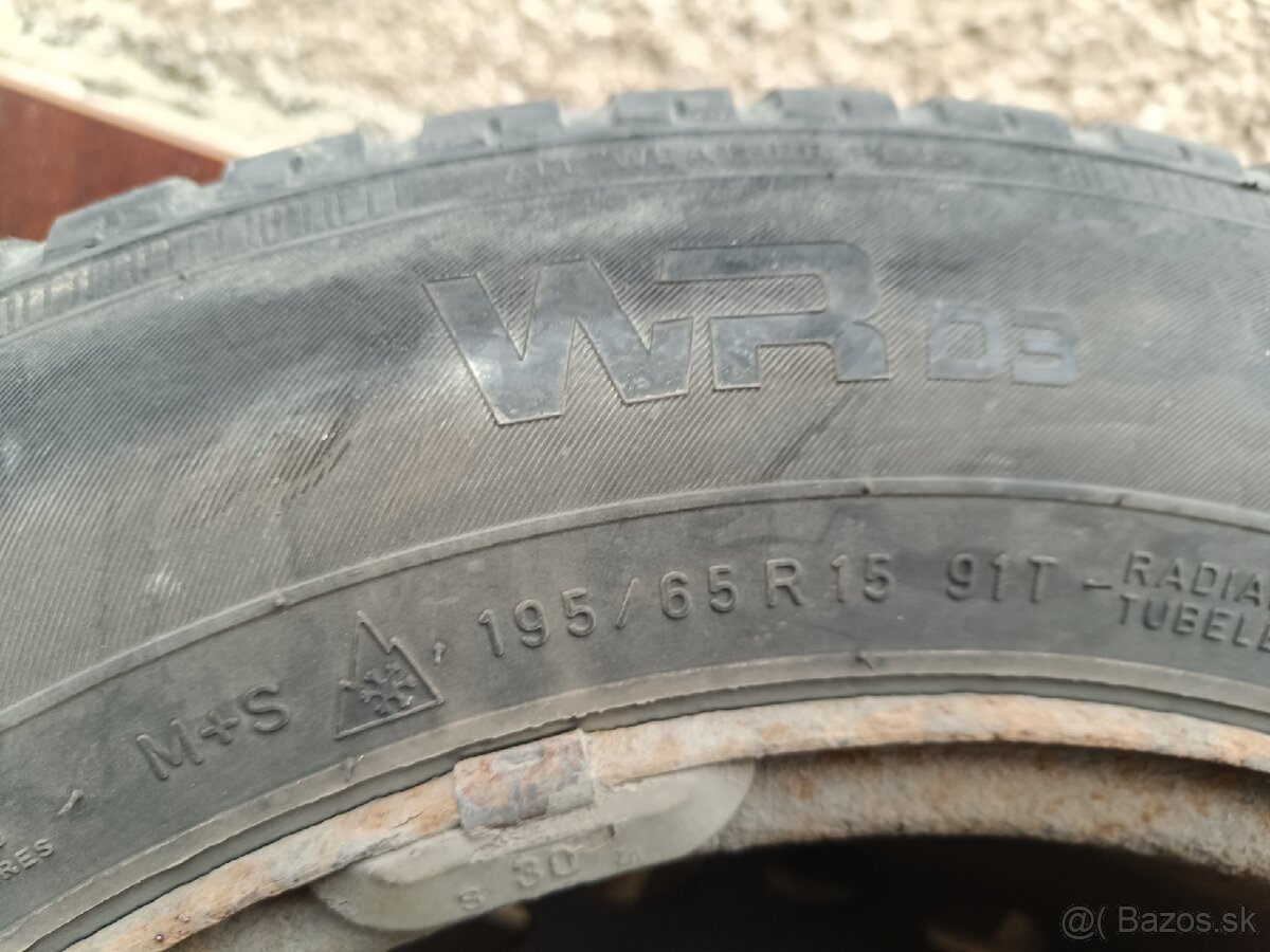 Plechové disky R15 – rozteč 5x114,3 + zimné pneumatiky - 4