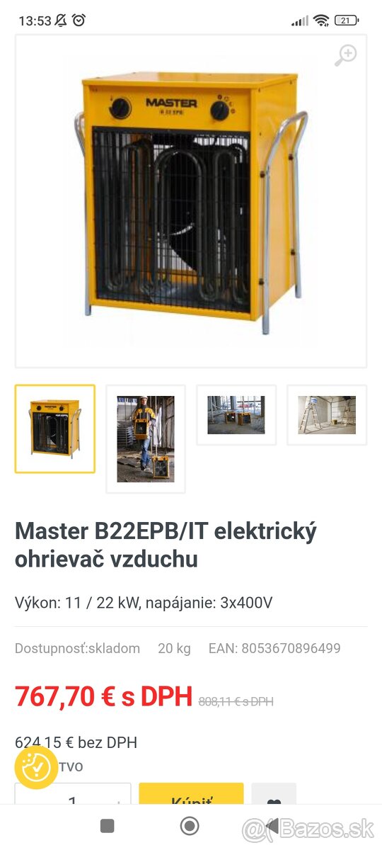 Master B22EPB/IT elektrický ohrievač vzduchu - 4