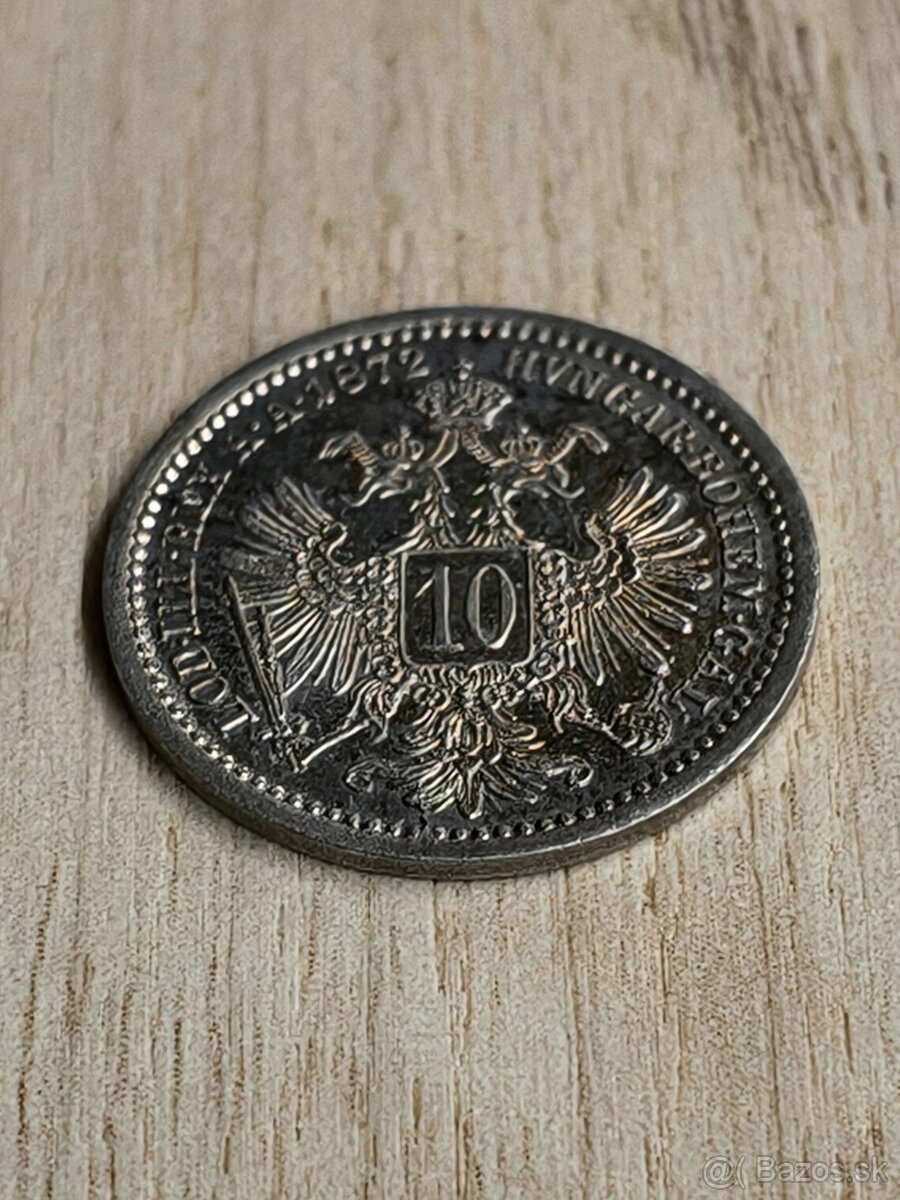 10 grajciar 1872 FrantisekJozef I. RU - 4
