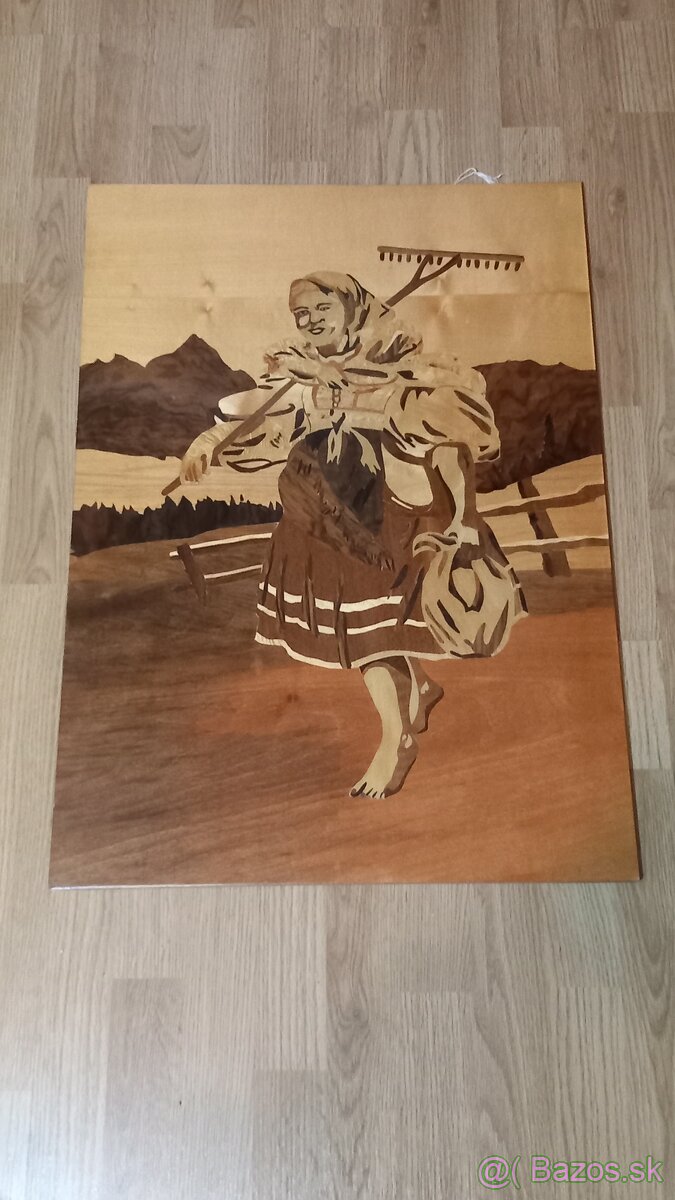 Obraz Žena z Važca, intarzia - 4