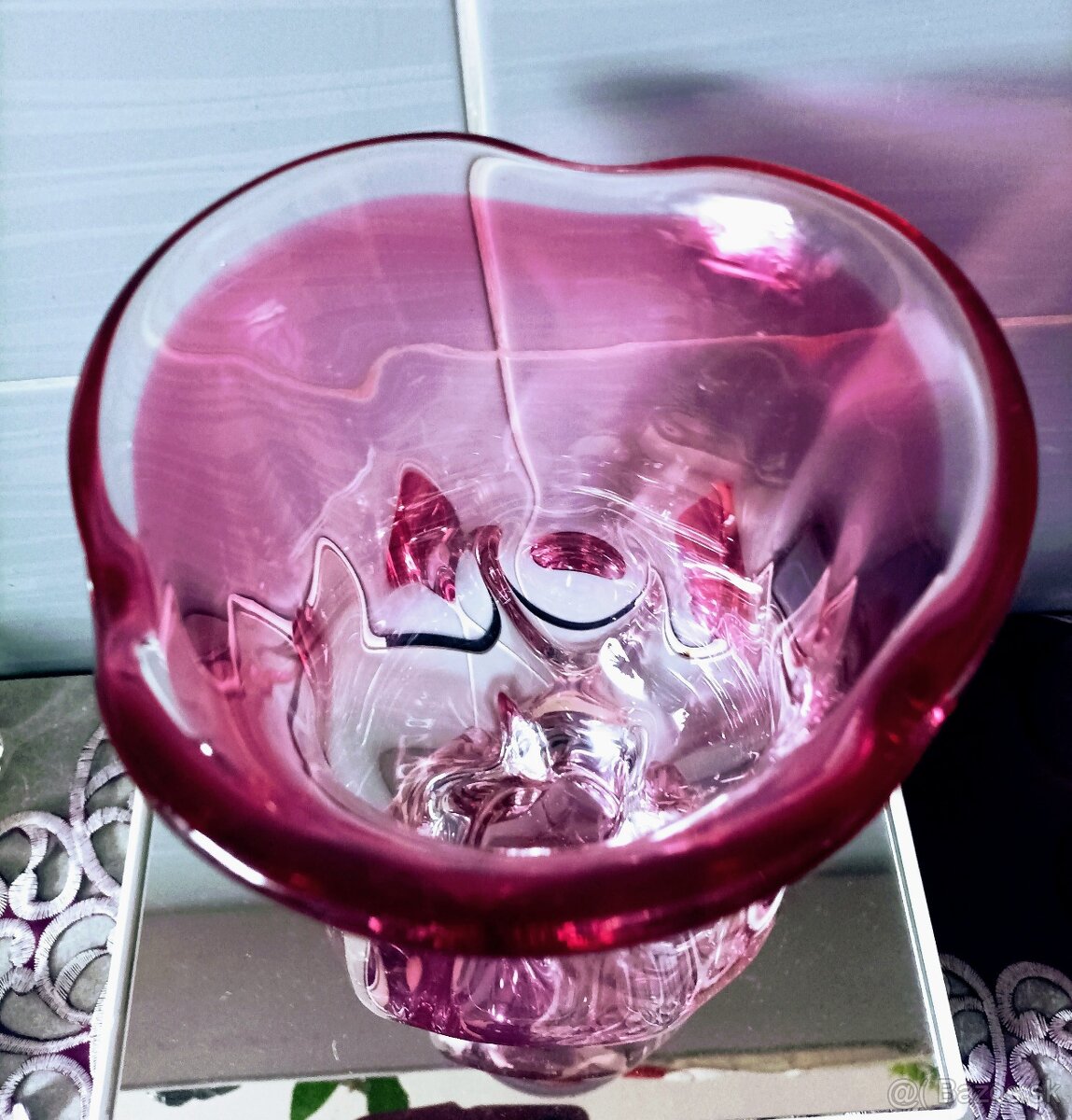 Hutné sklo - váza, popolník - 4