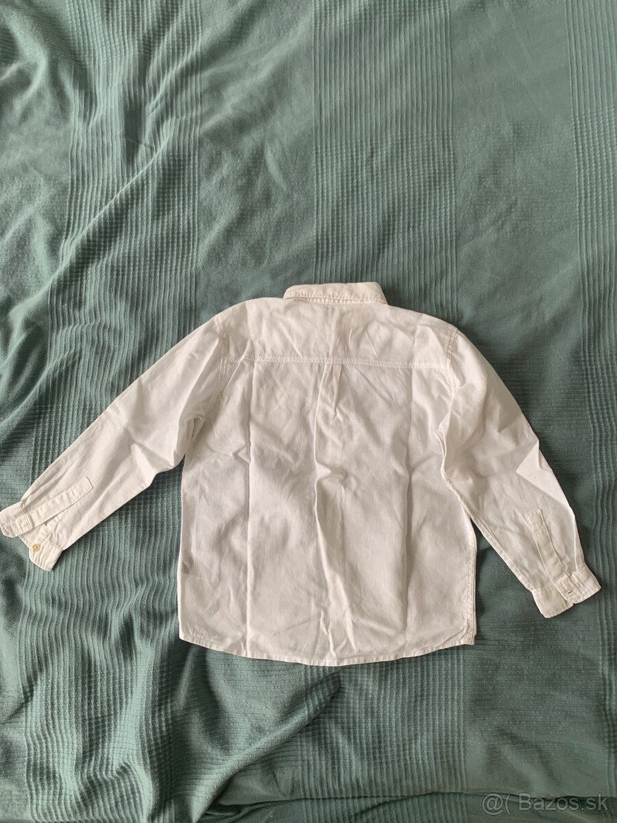 Biela lanová košeľa H&M, 122 - 4