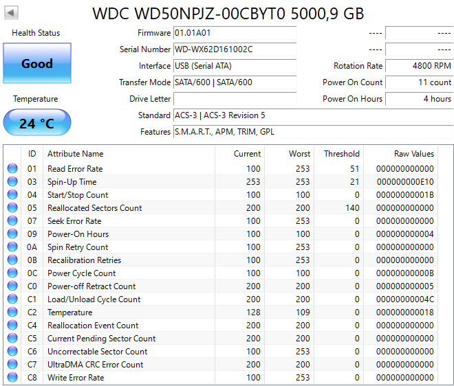 Externý 2,5" HDD Intenso / Seagate / WD 5TB - 4
