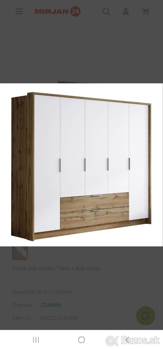 Šatníková skriňa sozásuvkami Solerini 255 - 4