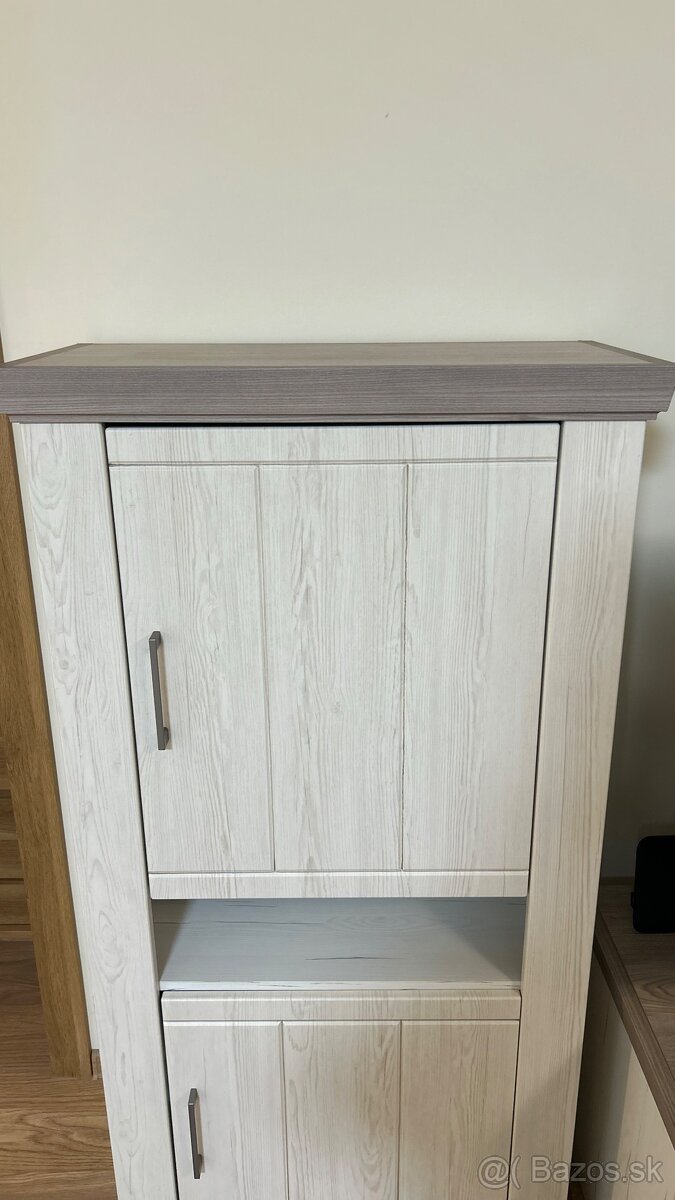 Obývacia stena Cruz, kombi, bielená pínia/šedý dub - 4