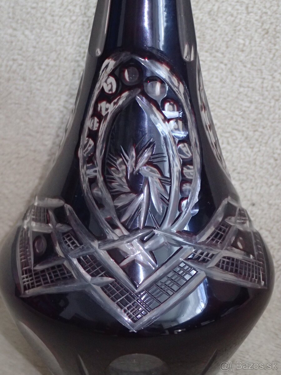 Rubínové sklo karafa - 4