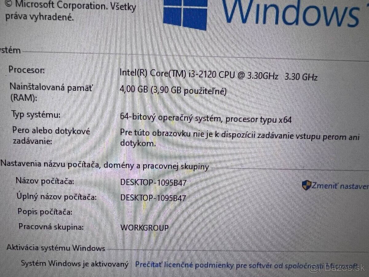Počítač DELL.Intel i3-2120 2x3,30GHz.4gb ram.250gb HDD - 4