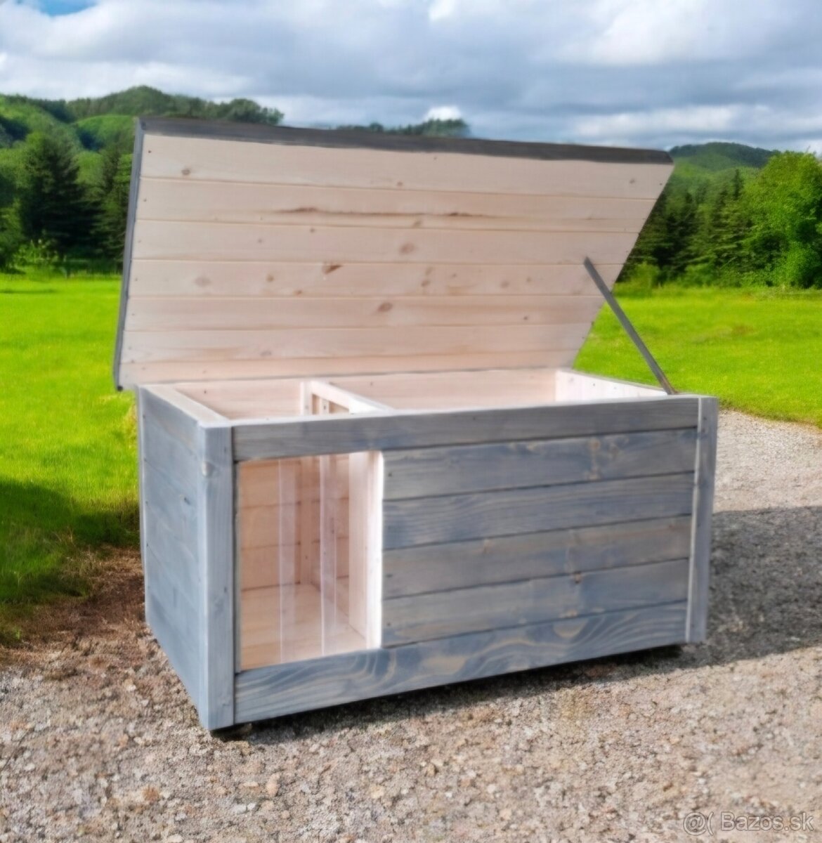 Kvalitná búda pre psa, psia búda s otvárateľnou strechou - 4