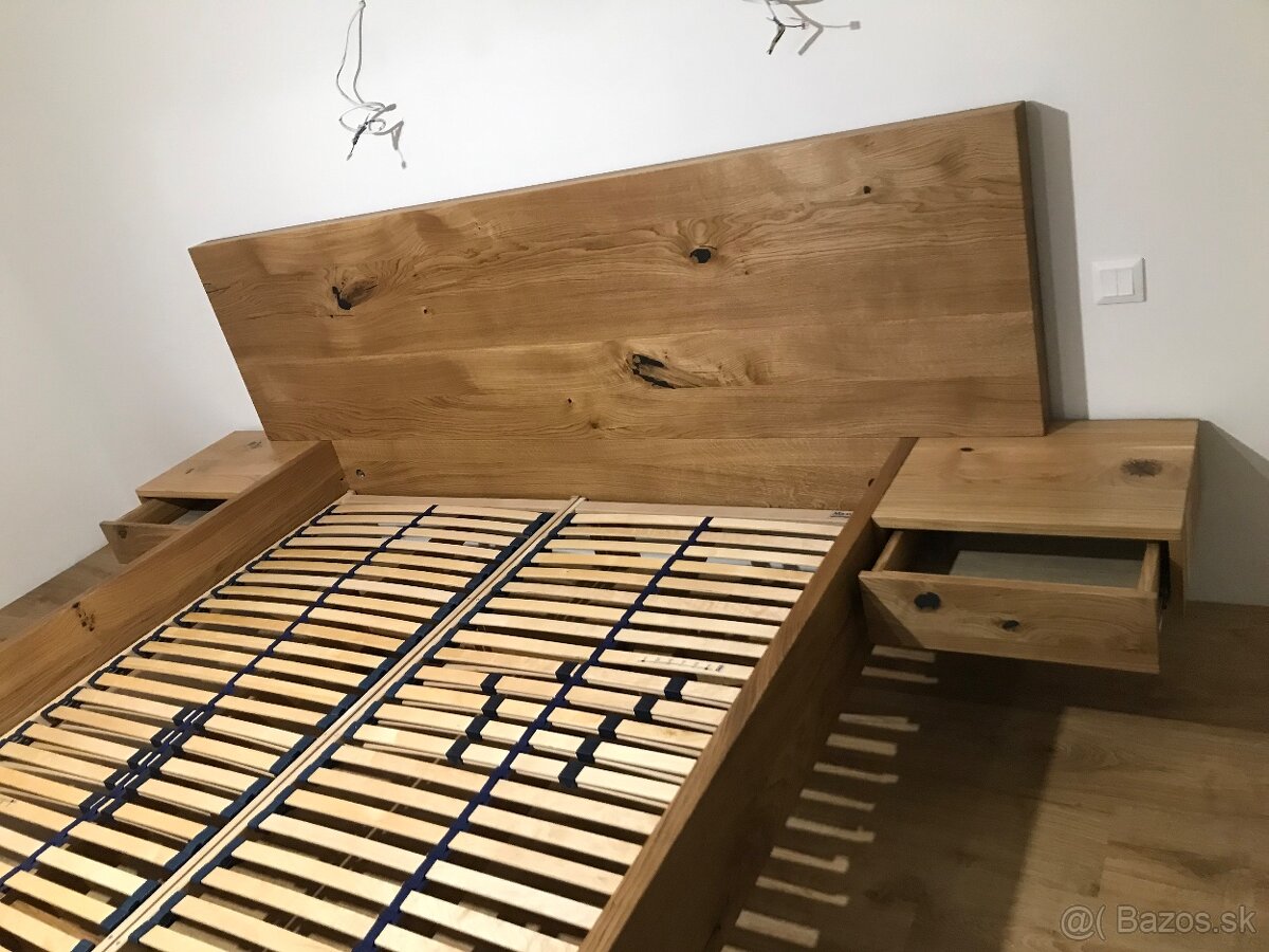 Dubová manželská postel masiv - 4