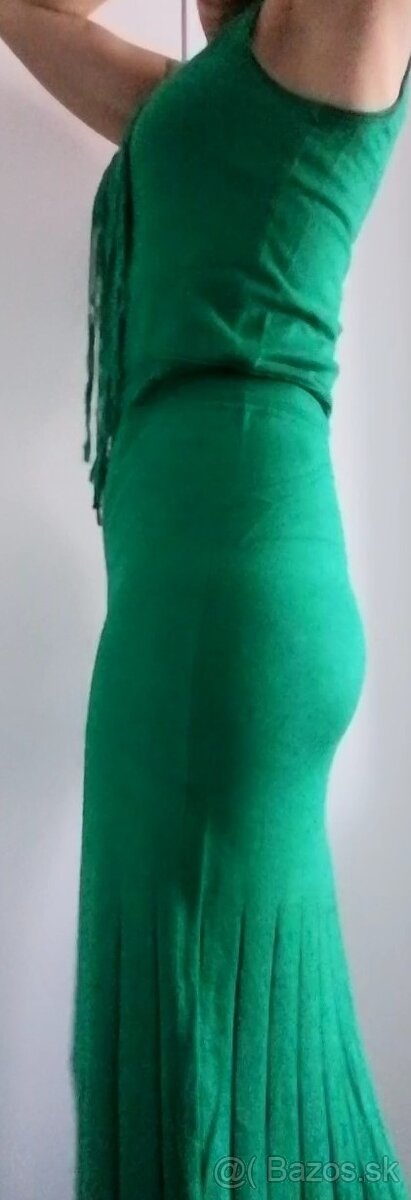 Dlhé zelené šaty, veľkosť 38 - 4