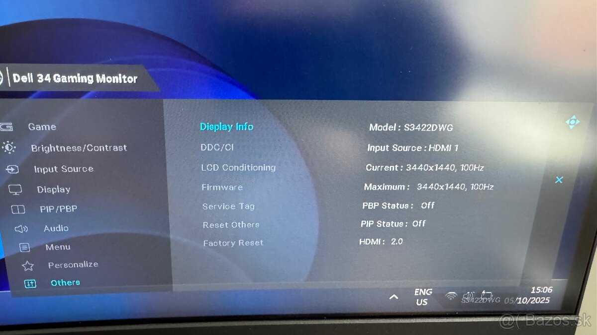 Dell S3422DWG 34"inch 144hz gaming monitor - 4