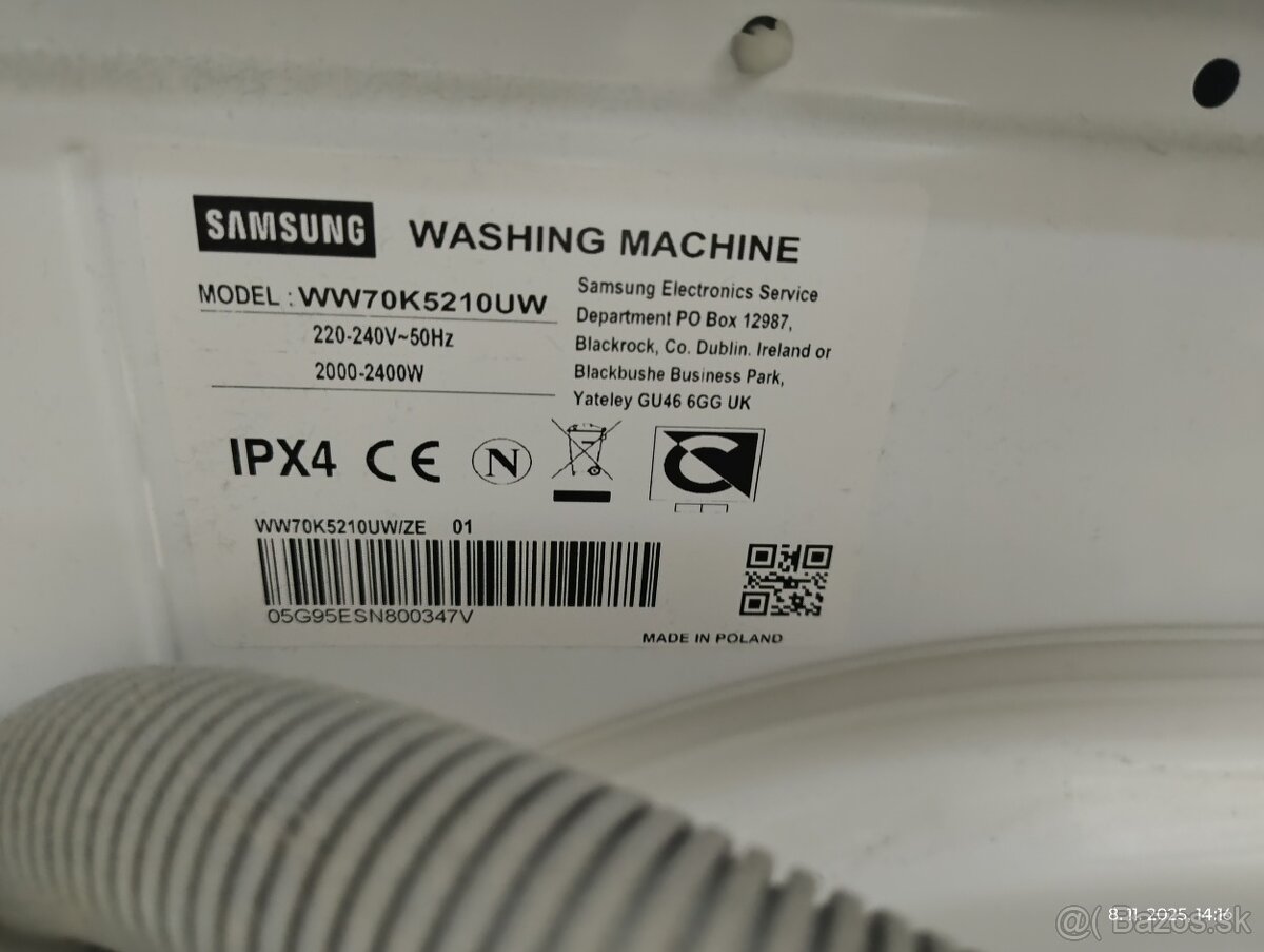 Predám práčku Samsung WW70K5210UW/LE - 4