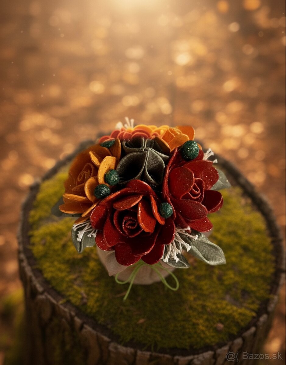 Ručne vyrábaná dekorácia s kvetmi - 4