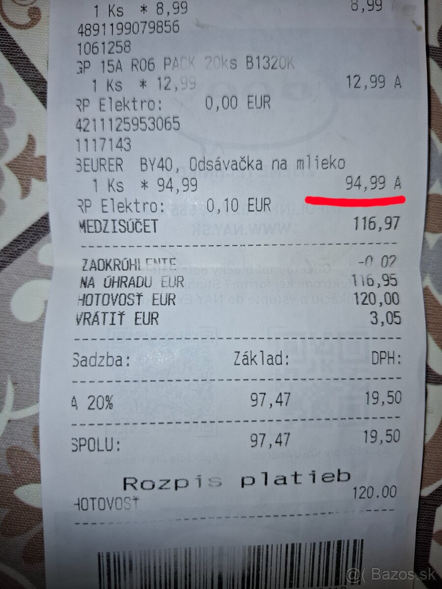 Predám NOVÚ ODSÁVAČKU MLIEKA BEURER - 4